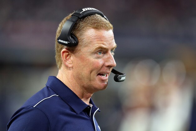 ARLINGTON, TEXAS - DECEMBER 29: Head coach Jason Garrett of the Dallas Cowboys stands on the sideline during the game against the Washington Redskins at AT&T Stadium on December 29, 2019 in Arlington, Texas. (Photo by Richard Rodriguez/Getty Images)