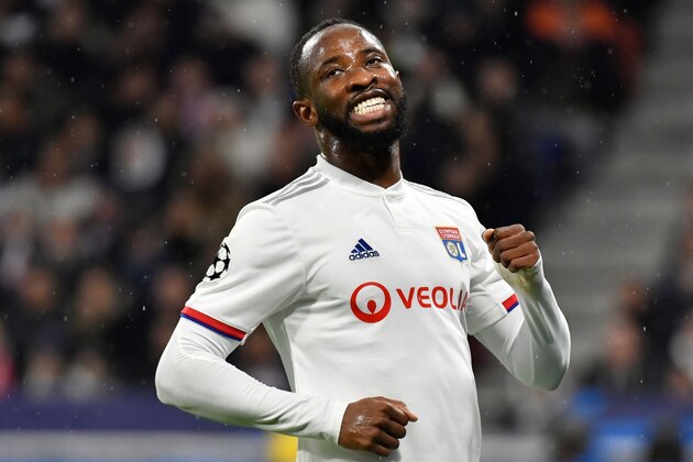 Lyon's French forward Moussa Dembele reacts during the UEFA Champions League Group G football match between Olympique Lyonnais and SL Benfica at the Decines Groupama Stadium, on November 5, 2019. (Photo by Philippe DESMAZES / AFP) (Photo by PHILIPPE DESMAZES/AFP via Getty Images)