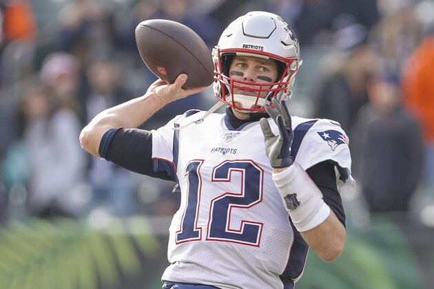 CINCINNATI, OH - DECEMBER 15: Tom Brady #12 of the New England Patriots is seen before the game against the Cincinnati Bengals at Paul Brown Stadium on December 15, 2019 in Cincinnati, Ohio. (Photo by Michael Hickey/Getty Images)