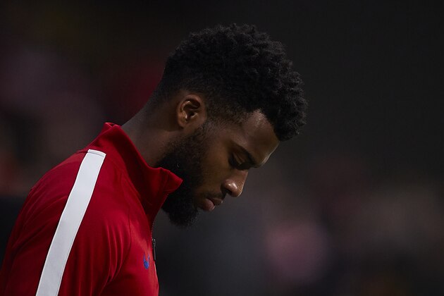 MADRID, SPAIN - DECEMBER 14: Thomas Lemar of Atletico de Madrid looks on prior to the Liga match between Club Atletico de Madrid and CA Osasuna at Wanda Metropolitano on December 14, 2019 in Madrid, Spain. (Photo by Quality Sport Images/Getty Images) MADRID, SPAIN - DECEMBER 14: Thomas Lemar of Atletico de Madrid looks on prior to the Liga match between Club Atletico de Madrid and CA Osasuna at Wanda Metropolitano on December 14, 2019 in Madrid, Spain. (Photo by Quality Sport Images/Getty Images)