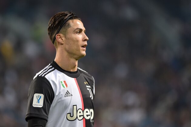 Juventus' Portuguese forward Cristiano Ronaldo looks on during the Supercoppa Italiana final football match between Juventus and Lazio at the King Saud University Stadium in the Saudi capital Riyadh on December 22, 2019. (Photo by FAYEZ NURELDINE / AFP) (Photo by FAYEZ NURELDINE/AFP via Getty Images)