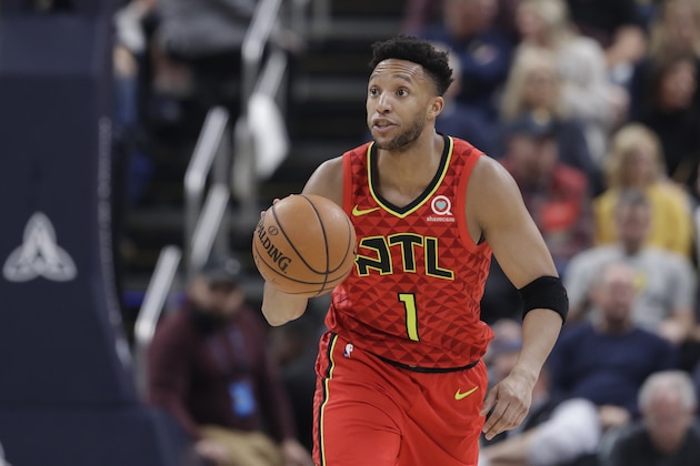 Atlanta Hawks' Evan Turner (1) dribbles during the first half of an NBA basketball game against the Indiana Pacers, Friday, Nov. 29, 2019, in Indianapolis. (AP Photo/Darron Cummings) Atlanta Hawks' Evan Turner (1) dribbles during the first half of an NBA basketball game against the Indiana Pacers, Friday, Nov. 29, 2019, in Indianapolis. (AP Photo/Darron Cummings)