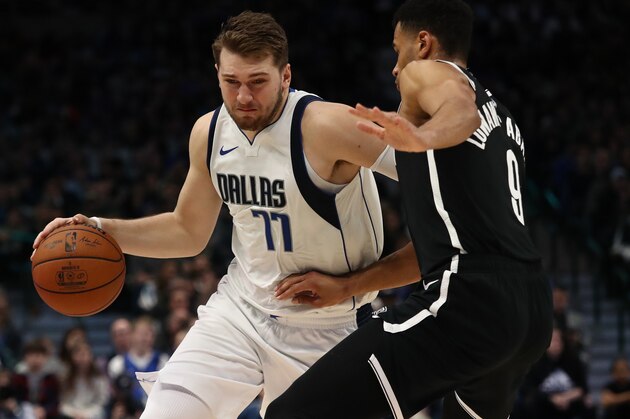 DALLAS, TEXAS - JANUARY 02:  Luka Doncic #77 of the Dallas Mavericks at American Airlines Center on January 02, 2020 in Dallas, Texas.  NOTE TO USER: User expressly acknowledges and agrees that, by downloading and or using this photograph, User is consenting to the terms and conditions of the Getty Images License Agreement. (Photo by Ronald Martinez/Getty Images)