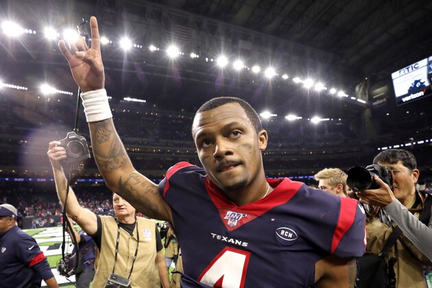 HOUSTON, TEXAS - JANUARY 04: Deshaun Watson #4 of the Houston Texans walks off the field following his teams 22-19 win against the Buffalo Bills in the AFC Wild Card Playoff game at NRG Stadium on January 04, 2020 in Houston, Texas. (Photo by Christian Petersen/Getty Images) HOUSTON, TEXAS - JANUARY 04: Deshaun Watson #4 of the Houston Texans walks off the field following his teams 22-19 win against the Buffalo Bills in the AFC Wild Card Playoff game at NRG Stadium on January 04, 2020 in Houston, Texas. (Photo by Christian Petersen/Getty Images)
