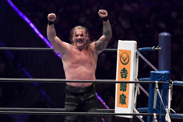 TOKYO, JAPAN - JANUARY 05: Chris Jericho of Canada reacts in the bout  during the New Japan Pro-Wrestling 'Wrestle Kingdom 14' at the Tokyo Dome on January 05, 2020 in Tokyo, Japan. (Photo by Etsuo Hara/Getty Images)