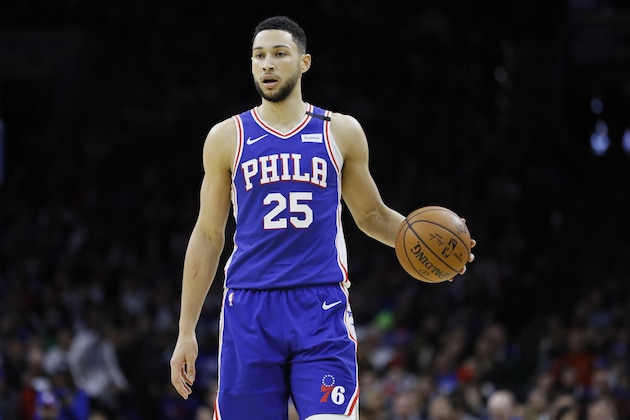 Philadelphia 76ers' Ben Simmons plays during an NBA basketball game against the Oklahoma City Thunder, Monday, Jan. 6, 2020, in Philadelphia. (AP Photo/Matt Slocum)