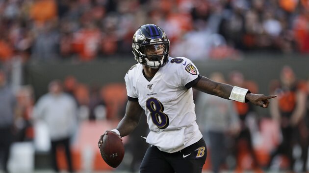 Baltimore Ravens quarterback Lamar Jackson scrambles during the second half of an NFL football game against the Cleveland Browns, Sunday, Dec. 22, 2019, in Cleveland. (AP Photo/Ron Schwane)