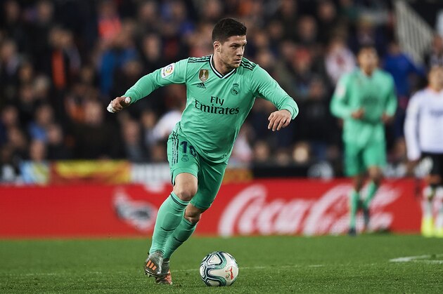 VALENCIA, SPAIN - DECEMBER 15:  Luka Jovic of Real Madrid CF controls the ball during the Liga match between Valencia CF and Real Madrid CF at Estadio Mestalla on December 15, 2019 in Valencia, Spain. (Photo by Quality Sport Images/Getty Images)