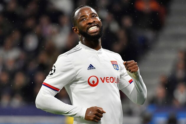 Lyon's French forward Moussa Dembele reacts during the UEFA Champions League Group G football match between Olympique Lyonnais and SL Benfica at the Decines Groupama Stadium, on November 5, 2019. (Photo by Philippe DESMAZES / AFP) (Photo by PHILIPPE DESMAZES/AFP via Getty Images)