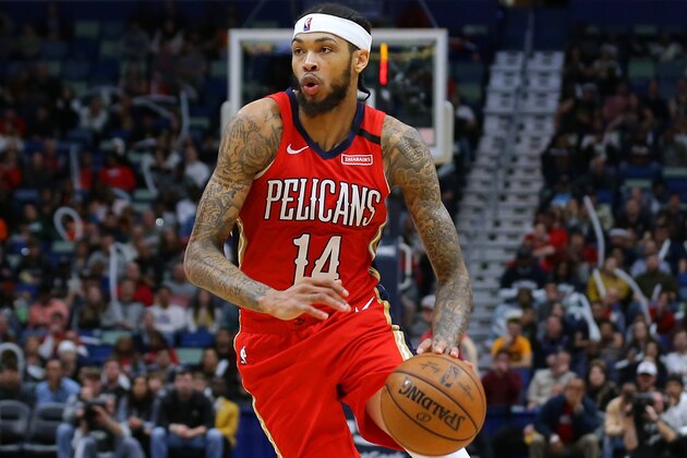 NEW ORLEANS, LOUISIANA - JANUARY 06: Brandon Ingram #14 of the New Orleans Pelicans drives with the ball against the Utah Jazz during a game at the Smoothie King Center on January 06, 2020 in New Orleans, Louisiana. NOTE TO USER: User expressly acknowledges and agrees that, by downloading and or using this Photograph, user is consenting to the terms and conditions of the Getty Images License Agreement. (Photo by Jonathan Bachman/Getty Images)
