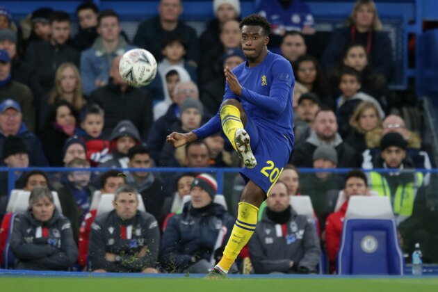 LONDON, ENGLAND - JANUARY 05: Callum Hudson-Odoi of Chelsea during the FA Cup Third Round match between Chelsea FC and Nottingham Forest at Stamford Bridge on January 05, 2020 in London, England. (Photo by Robin Jones/Getty Images)