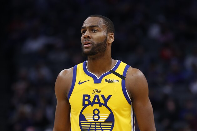 Golden State Warriors guard Alec Burks during the second half of an NBA basketball game against the Sacramento Kings in Sacramento, Calif., Monday, Jan. 6, 2020. The Kings won 111-98. (AP Photo/Rich Pedroncelli)