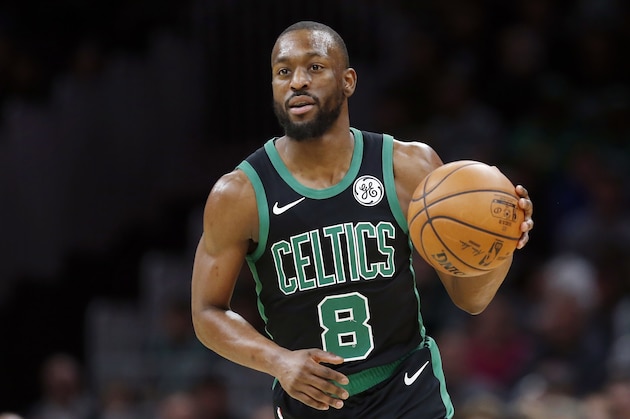 Boston Celtics' Kemba Walker plays against the Toronto Raptors during an NBA basketball game in Boston, Saturday, Dec. 28, 2019. (AP Photo/Michael Dwyer)