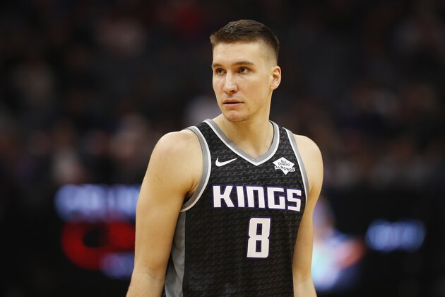 Sacramento Kings guard Bogdan Bogdanovic during the first half of an NBA basketball game against the Los Angeles Clippers in Sacramento, Calif., Tuesday, Dec. 31, 2019. The Clippers won 105-87.(AP Photo/Rich Pedroncelli)