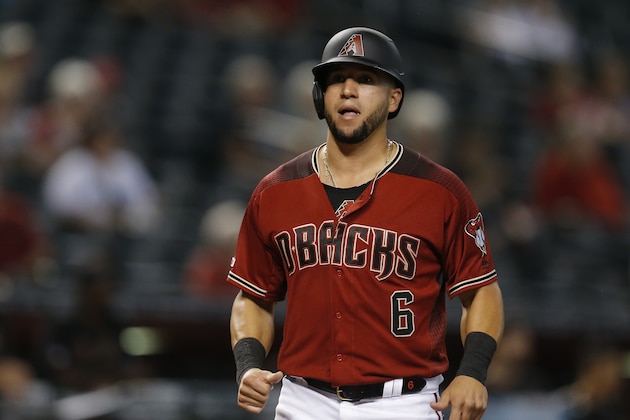 Arizona Diamondbacks left fielder David Peralta (6) in the first inning during a baseball game against the Colorado Rockies, Wednesday, Aug. 21, 2019, in Phoenix. (AP Photo/Rick Scuteri)