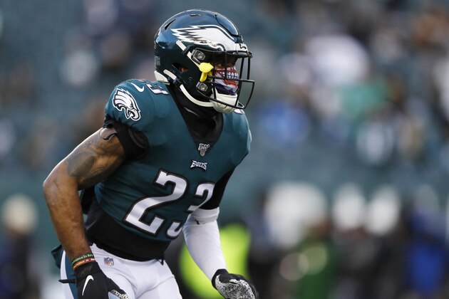 Philadelphia Eagles' Rodney McLeod warms up before an NFL wild-card playoff football game against the Seattle Seahawks, Sunday, Jan. 5, 2020, in Philadelphia. (AP Photo/Julio Cortez)