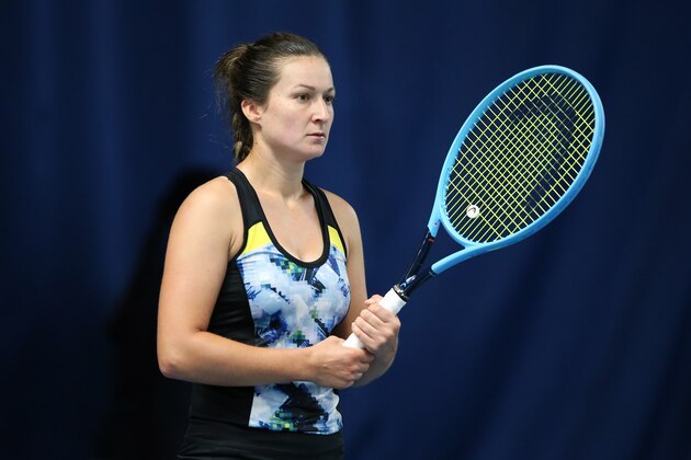 NOTTINGHAM, ENGLAND - JUNE 12: Dalila Jakupovic of Slovakia during day three of the Nature Valley Open at Nottingham Tennis Centre on June 12, 2019 in Nottingham, United Kingdom.  (Photo by James Wilson/MB Media/Getty Images)