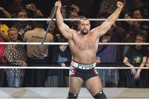 COLOGNE, GERMANY - FEBRUARY 11: Rusev during WWE Road to WrestleMania at the Lanxess Arena on February 11, 2016 in Cologne, Germany. (Photo by Marc Pfitzenreuter/Getty Images)