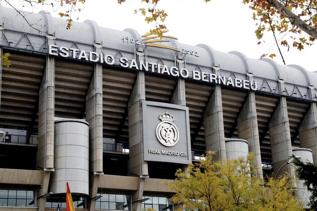 MADRID, SPAIN - NOVEMBER 26:  General view of the stadium exterior before the UEFA Champions League group A match between Real Madrid and Paris Saint-Germain at Bernabeu on November 26, 2019 in Madrid, Spain.  (Photo by Xavier Laine/Getty Images)