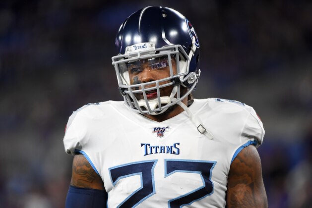 BALTIMORE, MARYLAND - JANUARY 11: Derrick Henry #22 of the Tennessee Titans warms up before the AFC Divisional Playoff game against the Baltimore Ravens at M&T Bank Stadium on January 11, 2020 in Baltimore, Maryland. (Photo by Will Newton/Getty Images) BALTIMORE, MARYLAND - JANUARY 11: Derrick Henry #22 of the Tennessee Titans warms up before the AFC Divisional Playoff game against the Baltimore Ravens at M&T Bank Stadium on January 11, 2020 in Baltimore, Maryland. (Photo by Will Newton/Getty Images)