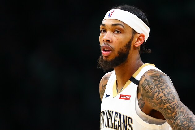 BOSTON, MA - JANUARY 11: Brandon Ingram #14 of the New Orleans Pelicans looks on during a game against the Boston Celtics at TD Garden on January 11, 2019 in Boston, Massachusetts. NOTE TO USER: User expressly acknowledges and agrees that, by downloading and or using this photograph, User is consenting to the terms and conditions of the Getty Images License Agreement. (Photo by Adam Glanzman/Getty Images) BOSTON, MA - JANUARY 11: Brandon Ingram #14 of the New Orleans Pelicans looks on during a game against the Boston Celtics at TD Garden on January 11, 2019 in Boston, Massachusetts. NOTE TO USER: User expressly acknowledges and agrees that, by downloading and or using this photograph, User is consenting to the terms and conditions of the Getty Images License Agreement. (Photo by Adam Glanzman/Getty Images)