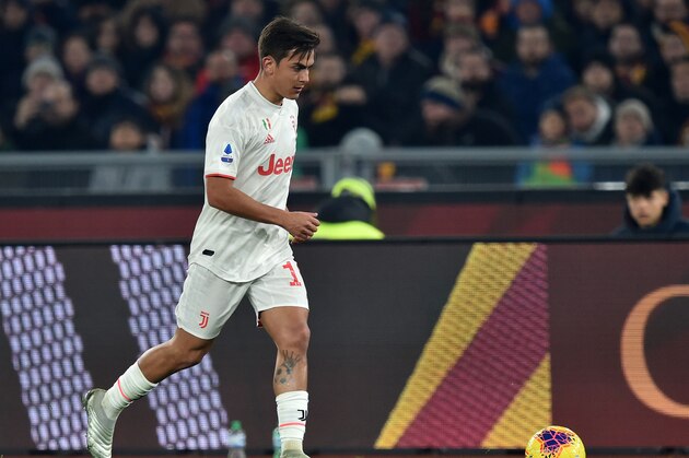ROME, ITALY - JANUARY 12: Paulo Dybala of Juventus FC in action during the Serie A match between AS Roma and Juventus FC at Stadio Olimpico on January 12, 2020 in Rome, Italy.  (Photo by Giuseppe Bellini/Getty Images)