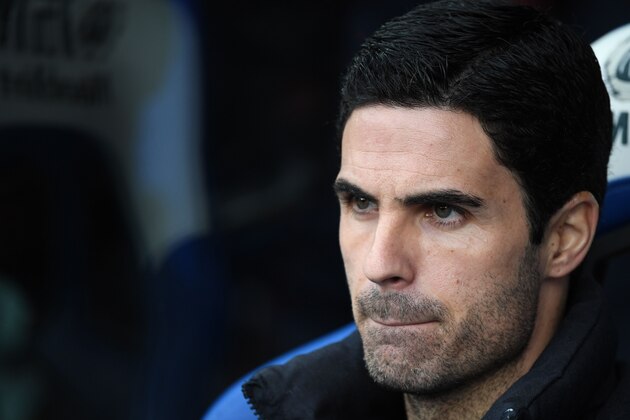 Arsenal's Spanish head coach Mikel Arteta looks on before the English Premier League football match between Crystal Palace and Arsenal at Selhurst Park in south London on January 11, 2020. (Photo by DANIEL LEAL-OLIVAS / AFP) / RESTRICTED TO EDITORIAL USE. No use with unauthorized audio, video, data, fixture lists, club/league logos or 'live' services. Online in-match use limited to 120 images. An additional 40 images may be used in extra time. No video emulation. Social media in-match use limited to 120 images. An additional 40 images may be used in extra time. No use in betting publications, games or single club/league/player publications. /  (Photo by DANIEL LEAL-OLIVAS/AFP via Getty Images)