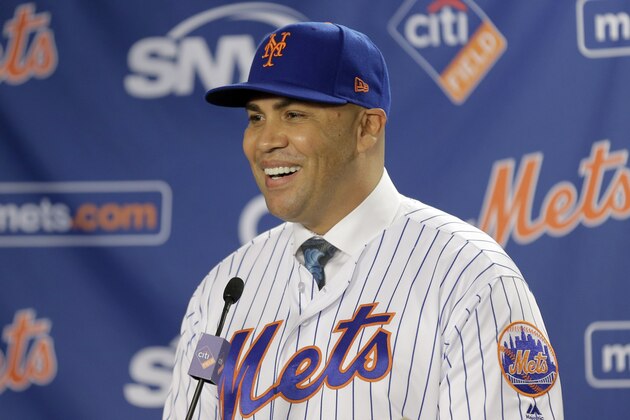 The new New York Mets manager, Carlos Beltran, speaks during a baseball news conference at Citi Field, Monday, Nov. 4, 2019, in New York.  (AP Photo/Seth Wenig)