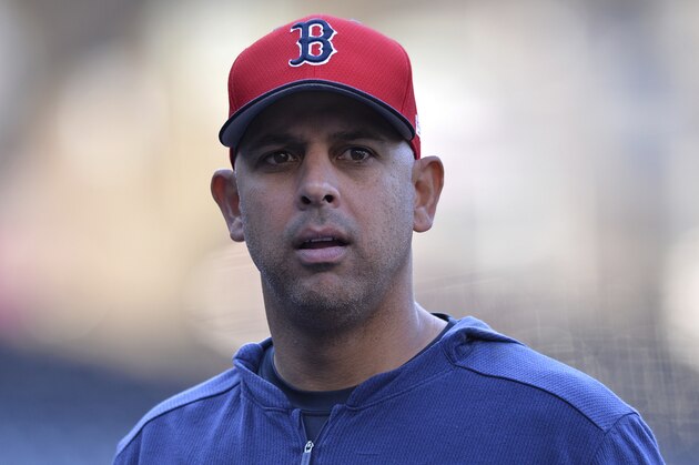 Boston Red Sox' Alex Cora looks on before the baseball game against the San Diego Padres Friday, Aug. 23, 2019, in San Diego. (AP Photo/Orlando Ramirez) Boston Red Sox' Alex Cora looks on before the baseball game against the San Diego Padres Friday, Aug. 23, 2019, in San Diego. (AP Photo/Orlando Ramirez)