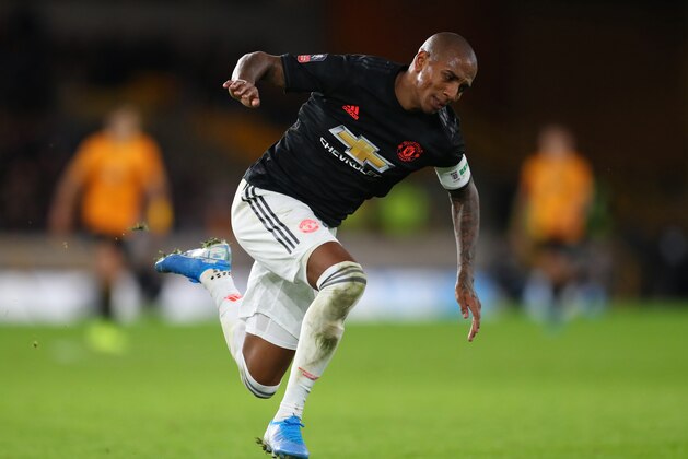 WOLVERHAMPTON, ENGLAND - JANUARY 04: Ashley Young of Manchester United  during the FA Cup Third Round match between Wolverhampton Wanderers and Manchester United at Molineux on January 04, 2020 in Wolverhampton, England. (Photo by Catherine Ivill/Getty Images)