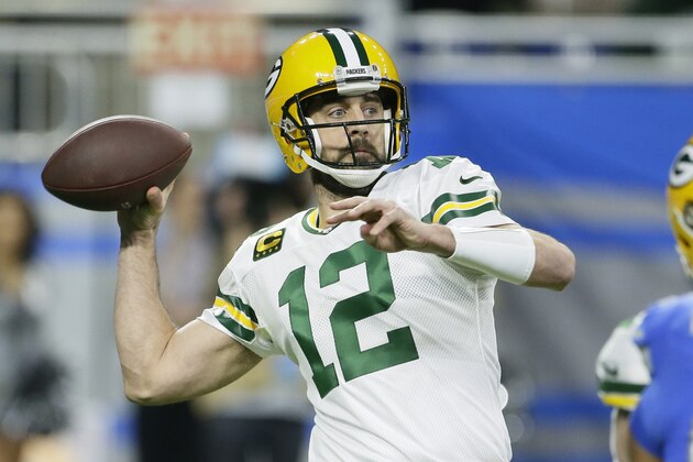 Green Bay Packers quarterback Aaron Rodgers throws during the first half of an NFL football game against the Detroit Lions, Sunday, Dec. 29, 2019, in Detroit. (AP Photo/Duane Burleson)