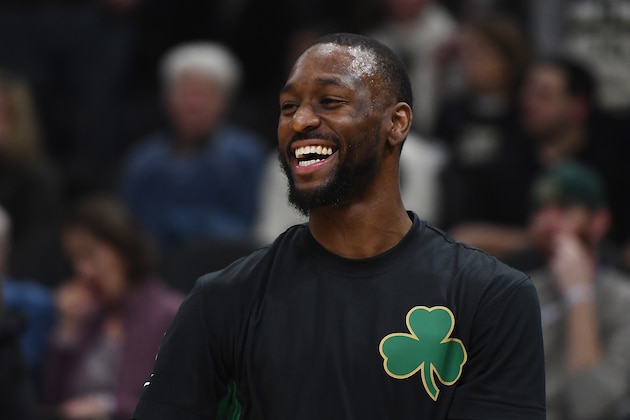 MILWAUKEE, WISCONSIN - JANUARY 16:  Kemba Walker #8 of the Boston Celtics participates in warmups prior to a game against the Milwaukee Bucks at Fiserv Forum on January 16, 2020 in Milwaukee, Wisconsin. NOTE TO USER: User expressly acknowledges and agrees that, by downloading and or using this photograph, User is consenting to the terms and conditions of the Getty Images License Agreement. (Photo by Stacy Revere/Getty Images)