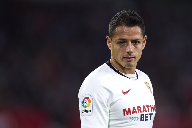 SEVILLE, SPAIN - DECEMBER 15: Javier Hernandez Chicharito of Sevilla FC looks on during the Liga match between Sevilla FC and Villarreal CF at Estadio Ramon Sanchez Pizjuan on December 15, 2019 in Seville, Spain. (Photo by Quality Sport Images/Getty Images)