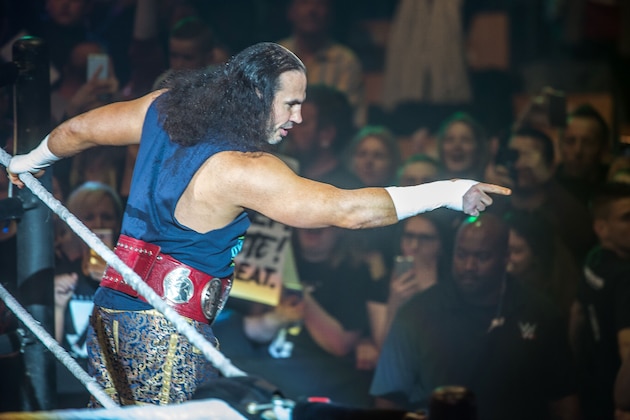 Matt Hardy arrives on the ring during WWE show at Zenith Arena on May 10, 2017 in Lille, northern France. / AFP PHOTO / PHILIPPE HUGUEN (Photo credit should read PHILIPPE HUGUEN/AFP via Getty Images) Matt Hardy arrives on the ring during WWE show at Zenith Arena on May 10, 2017 in Lille, northern France. / AFP PHOTO / PHILIPPE HUGUEN (Photo credit should read PHILIPPE HUGUEN/AFP via Getty Images)