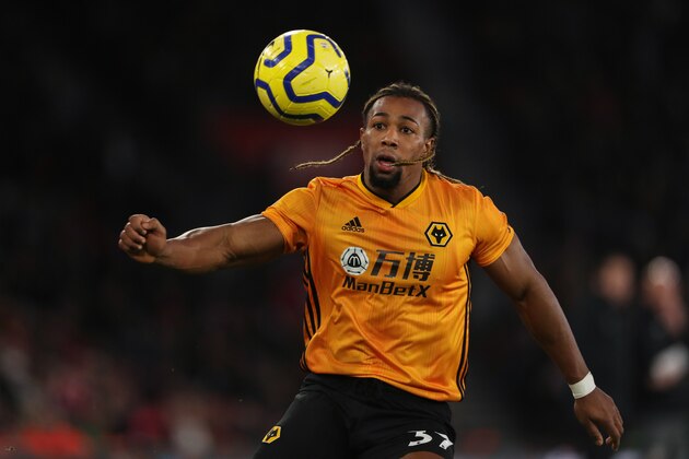 SOUTHAMPTON, ENGLAND - JANUARY 18: Adama Traore of Wolverhampton Wanderers during the Premier League match between Southampton FC and Wolverhampton Wanderers at St Mary's Stadium on January 18, 2020 in Southampton, United Kingdom. (Photo by Matthew Ashton - AMA/Getty Images)