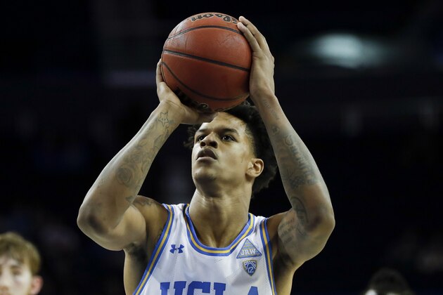 UCLA forward Shareef O'Neal shoots against Stanford during the second half of an NCAA college basketball game in Los Angeles, Wednesday, Jan. 15, 2020. (AP Photo/Chris Carlson)