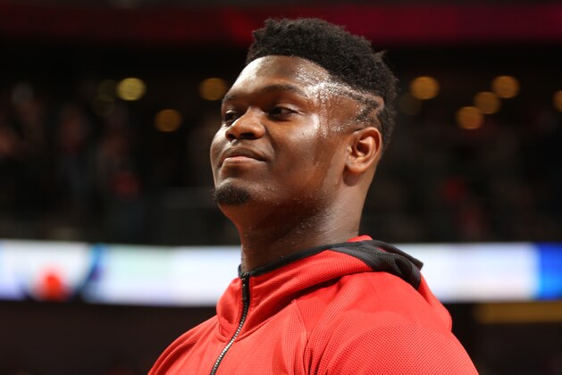 NEW ORLEANS, LA - JANUARY 22: Zion Williamson #1 of the New Orleans Pelicans warms up before the game against the San Antonio Spurs on January 22, 2020 at the Smoothie King Center in New Orleans, Louisiana. NOTE TO USER: User expressly acknowledges and agrees that, by downloading and or using this Photograph, user is consenting to the terms and conditions of the Getty Images License Agreement. Mandatory Copyright Notice: Copyright 2020 NBAE (Photo by Layne Murdoch Jr./NBAE via Getty Images) NEW ORLEANS, LA - JANUARY 22: Zion Williamson #1 of the New Orleans Pelicans warms up before the game against the San Antonio Spurs on January 22, 2020 at the Smoothie King Center in New Orleans, Louisiana. NOTE TO USER: User expressly acknowledges and agrees that, by downloading and or using this Photograph, user is consenting to the terms and conditions of the Getty Images License Agreement. Mandatory Copyright Notice: Copyright 2020 NBAE (Photo by Layne Murdoch Jr./NBAE via Getty Images)