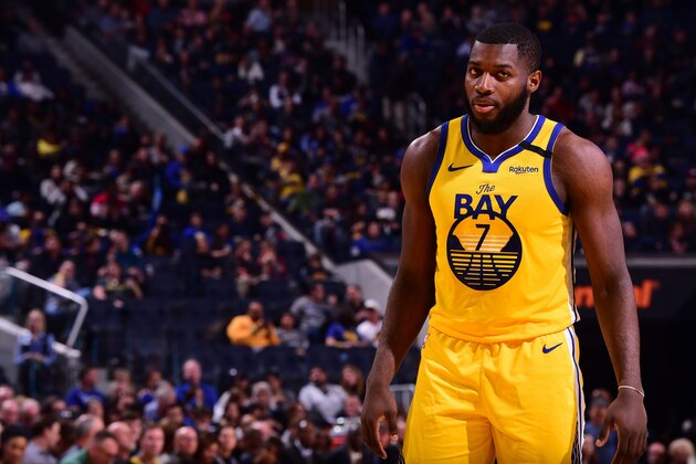 SAN FRANCISCO, CA - JANUARY 18: Eric Paschall #7 of the Golden State Warriors looks on during the game against the Orlando Magic on January 18, 2020 at Chase Center in San Francisco, California. NOTE TO USER: User expressly acknowledges and agrees that, by downloading and or using this photograph, user is consenting to the terms and conditions of Getty Images License Agreement. Mandatory Copyright Notice: Copyright 2020 NBAE (Photo by Noah Graham/NBAE via Getty Images)