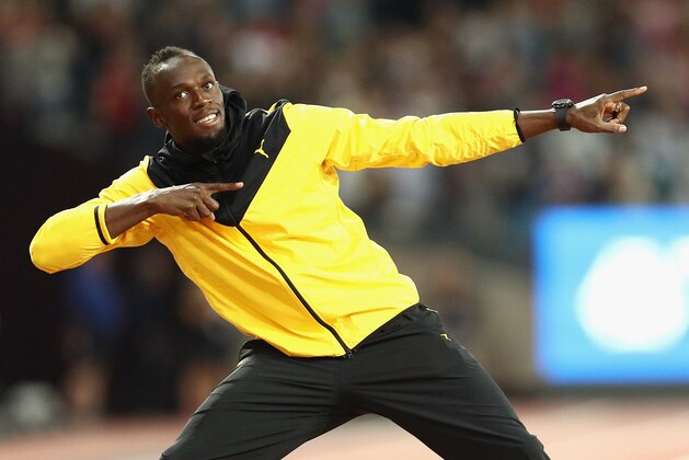 LONDON, ENGLAND - AUGUST 13:  Usain Bolt of Jamaica bids farewell to fans after his last World Athletics Championships during day ten of the 16th IAAF World Athletics Championships London 2017 at The London Stadium on August 13, 2017 in London, United Kingdom.  (Photo by Patrick Smith/Getty Images)