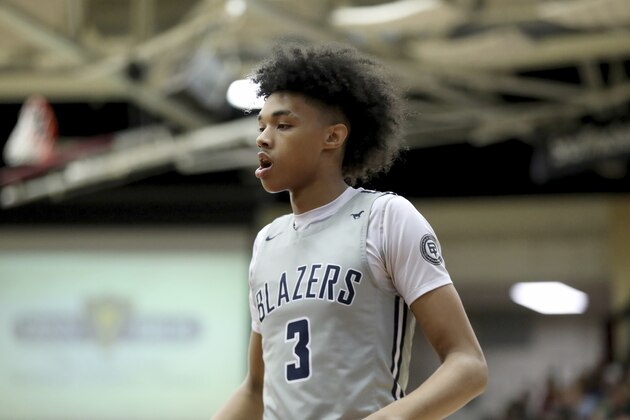 Sierra Canyon's Brandon Boston #3 is seen against Dominican during a high school basketball game at the Hoophall Classic, Saturday, January 18, 2020, in Springfield, MA. (AP Photo/Gregory Payan)