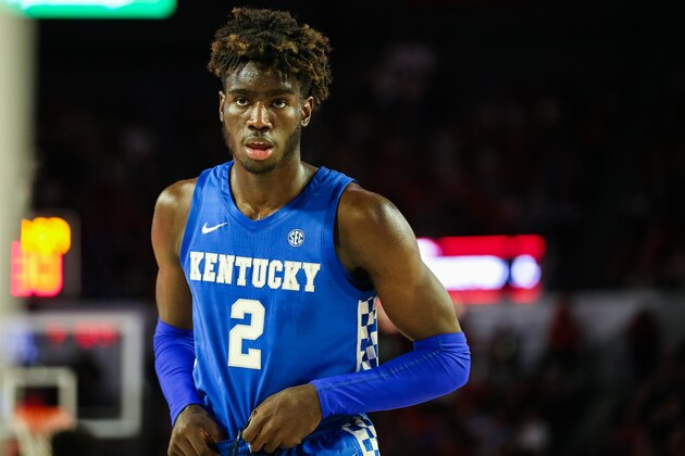 ATHENS, GA - JANUARY 7: Kahlil Whitney #2 of the Kentucky Wildcats looks on during a game against the Georgia Bulldogs at Stegeman Coliseum on January 7, 2020 in Athens, Georgia. (Photo by Carmen Mandato/Getty Images)