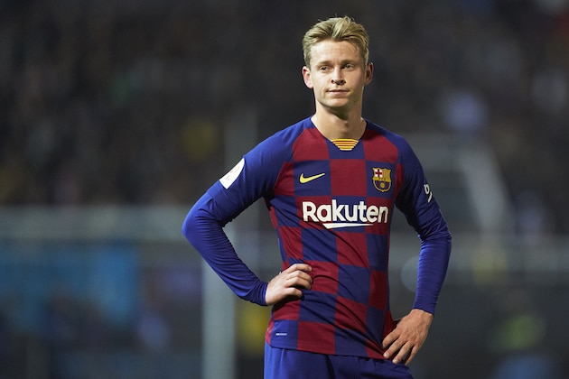 IBIZA, SPAIN - JANUARY 22: Frenkie de Jong of FC Barcelona looks on during the Copa del Rey Round of 32 match between UD Ibiza and FC Barcelona at Estadi Municipal de Can Misses on January 22, 2020 in Ibiza, Spain. (Photo by Quality Sport Images/Getty Images)