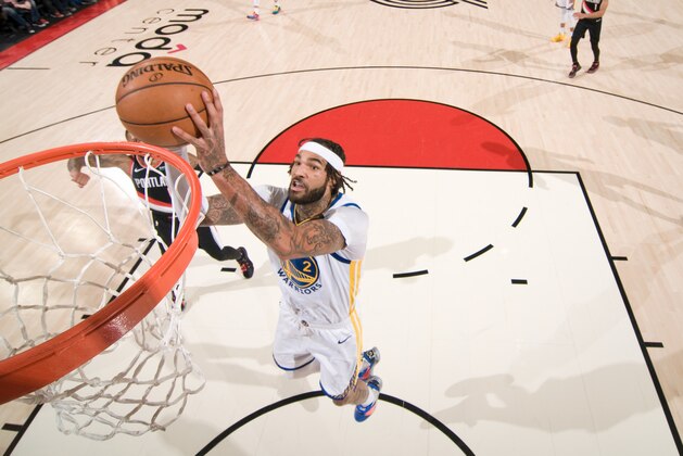 PORTLAND, OR - JANUARY 20: Willie Cauley-Stein #2 of the Golden State Warriors drives to the basket during the game against the Portland Trail Blazers on January 20, 2019 at the Moda Center Arena in Portland, Oregon. NOTE TO USER: User expressly acknowledges and agrees that, by downloading and or using this photograph, user is consenting to the terms and conditions of the Getty Images License Agreement. Mandatory Copyright Notice: Copyright 2020 NBAE (Photo by Cameron Browne/NBAE via Getty Images)