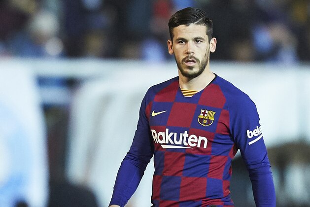 IBIZA, SPAIN - JANUARY 22: Carles Perez of FC Barcelona looks on during the Copa del Rey Round of 32 match between UD Ibiza and FC Barcelona at Estadi Municipal de Can Misses on January 22, 2020 in Ibiza, Spain. (Photo by Quality Sport Images/Getty Images)