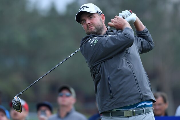 SAN DIEGO, CALIFORNIA - JANUARY 26: Marc Leishman of Australia plays his shot from the 16th tee during the final round of the Farmers Insurance Open at Torrey Pines South on January 26, 2020 in San Diego, California. (Photo by Donald Miralle/Getty Images)