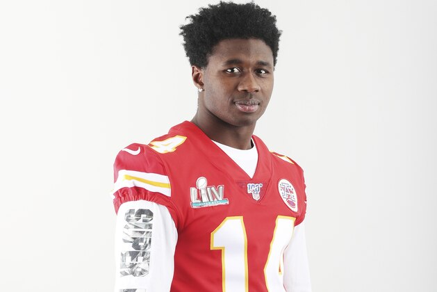 Kansas City Chiefs wide receiver Sammy Watkins poses for a portrait at Super Bowl Opening Night, Monday, Jan. 27, 2020 in Miami. (AP Photo/Doug Benc)