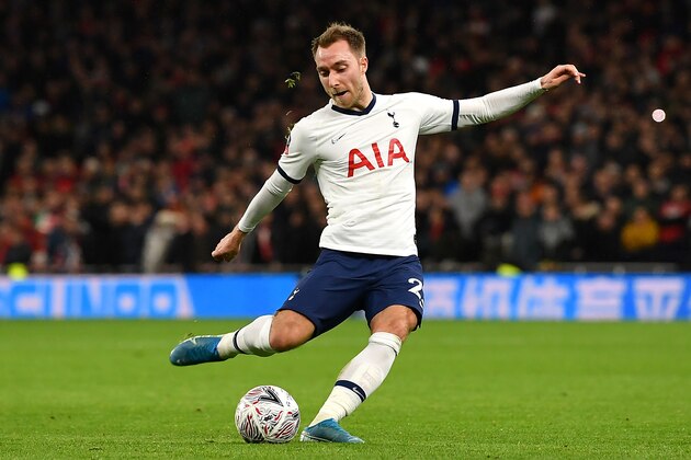 LONDON, ENGLAND - JANUARY 14: Christian Eriksen of Tottenham Hotspur during the FA Cup Third Round Replay match between Tottenham Hotspur and Middlesbrough at Tottenham Hotspur Stadium on January 14, 2020 in London, England. (Photo by Justin Setterfield/Getty Images)