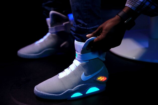 LONDON, ENGLAND - OCTOBER 14:  A detailed view of the Nike Mag during the Nike Mag London Auction on October 14, 2016 in London, England.  (Photo by Ben Hoskins/Getty Images for Nike & Michael J Fox Foundation)