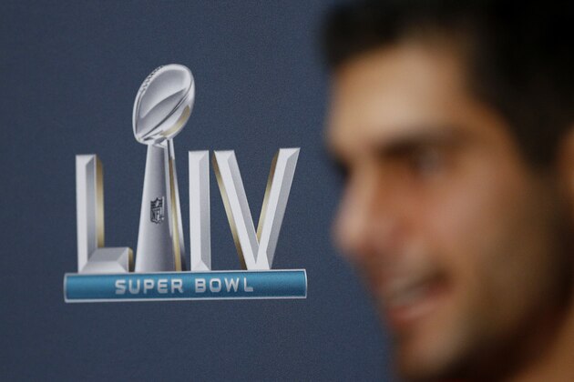 MIAMI, FLORIDA - JANUARY 29:  Jimmy Garoppolo #10 of the San Francisco 49ers speaks to the media during the San Francisco 49ers media availability prior to Super Bowl LIV at the James L. Knight Center on January 29, 2020 in Miami, Florida. (Photo by Michael Reaves/Getty Images)