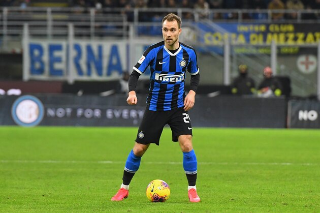 MILAN, ITALY - JANUARY 29:  Christian Eriksen of FC Internazionale in action during the Coppa Italia Quarter Final match between FC Internazionale and ACF Fiorentina at San Siro on January 29, 2020 in Milan, Italy.  (Photo by Alessandro Sabattini/Getty Images)